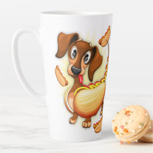 Dachshund Hot Dog Latte Mug