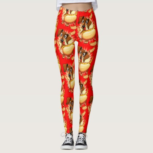 Dachshund Hot Dog Leggings