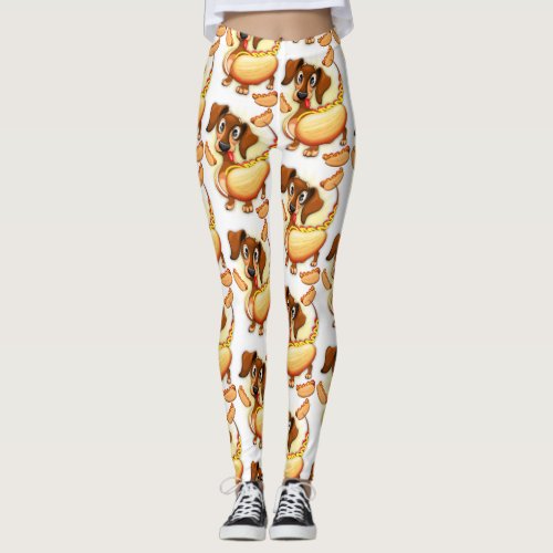 Dachshund Hot Dog Leggings