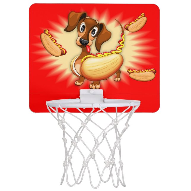 Dachshund Hot Dog Mini Basketball Hoop (Front)