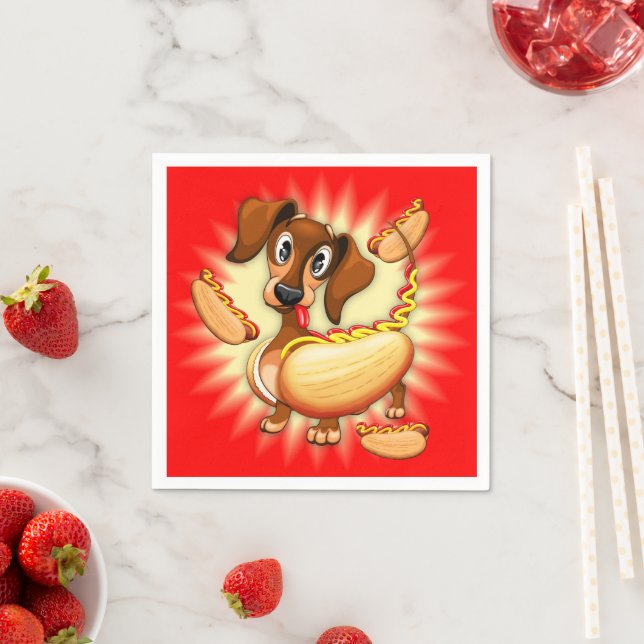Dachshund Hot Dog Napkins (Insitu)