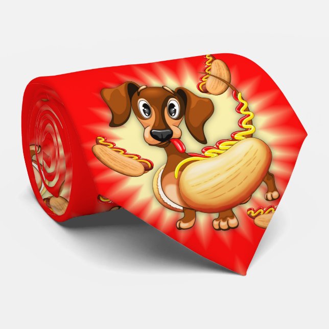 Dachshund Hot Dog Neck Tie (Rolled)