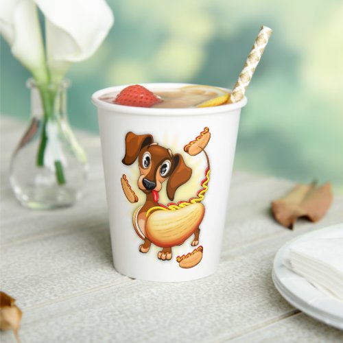 Dachshund Hot Dog Paper Cups