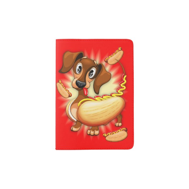 Dachshund Hot Dog Passport Holder (Front)