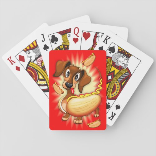Dachshund Hot Dog Playing Cards
