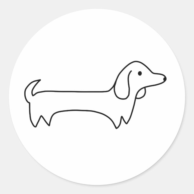 DACHSHUND, HOT DOG, SAUSAGE DOG, CUTE, DOG LOVER CLASSIC ROUND STICKER (Front)