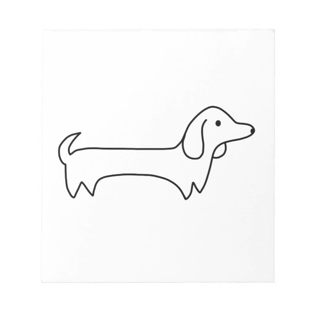 DACHSHUND, HOT DOG, SAUSAGE DOG, CUTE, DOG LOVER NOTEPAD (Front)