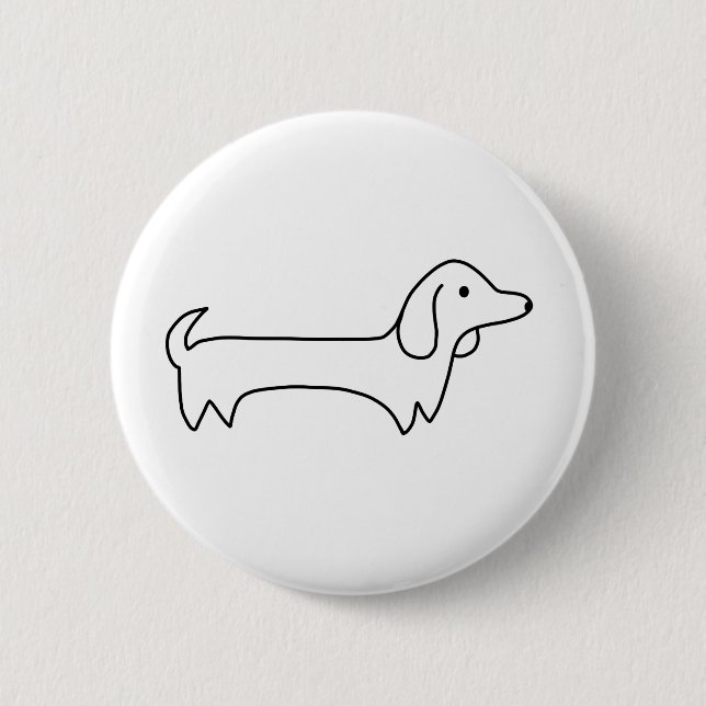 DACHSHUND, HOT DOG, SAUSAGE DOG, CUTE, DOG LOVER PINBACK BUTTON (Front)