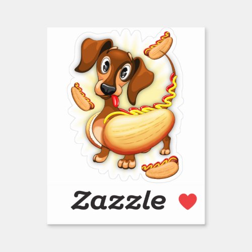 Dachshund Hot Dog Sticker