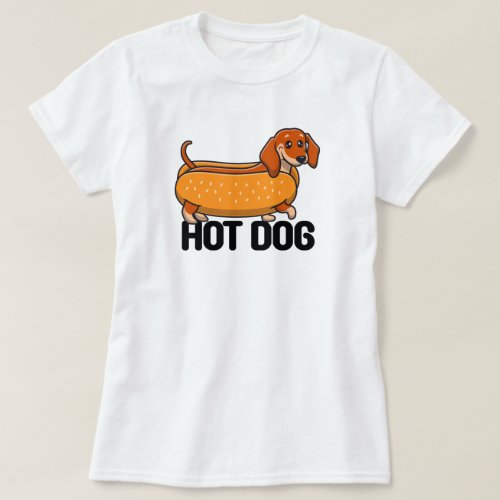 Dachshund Hot Dog T_Shirt