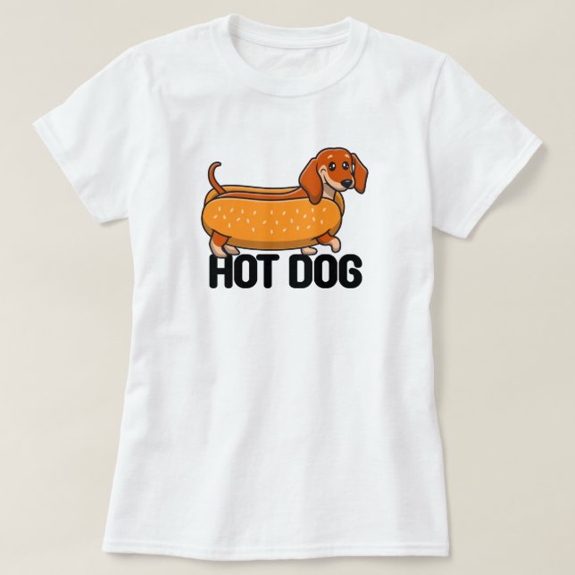 Dachshund Hot Dog T-Shirt (Design Front)