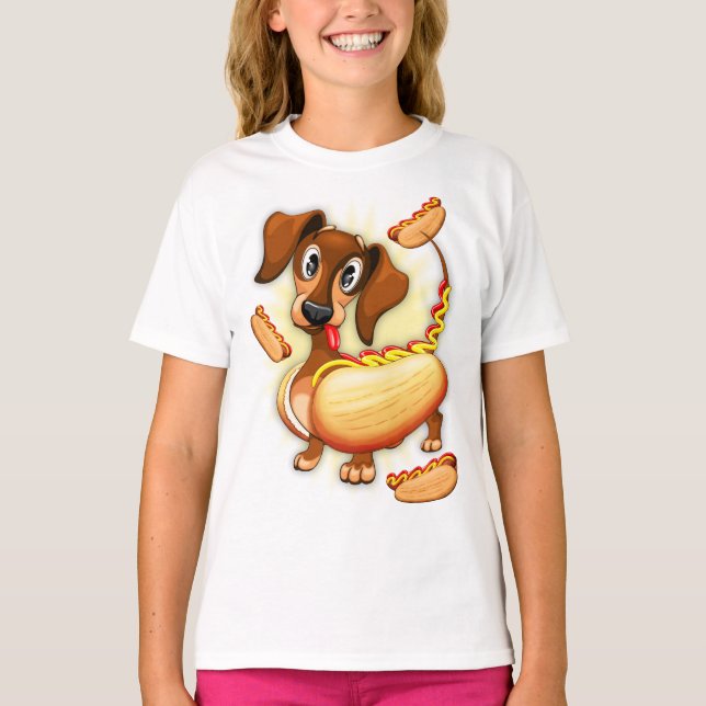 Dachshund Hot Dog T-Shirt (Front)