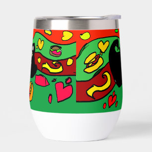 Dachshund hot dog  thermal wine tumbler