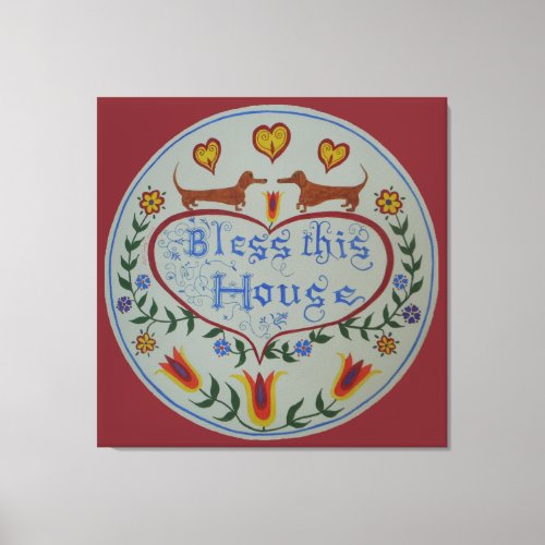 Dachshund House Blessing Canvas Print