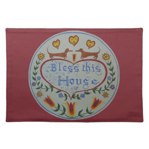 Dachshund House Blessing Cloth Placemat
