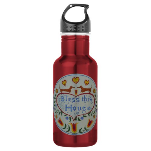 Dachshund House Blessing Stainless Steel Water Bottle