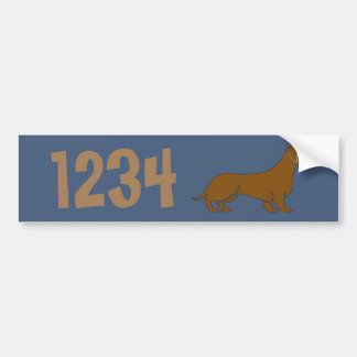 Dachshund House Numbers Bumper Sticker