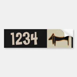 Dachshund House Numbers Bumper Sticker