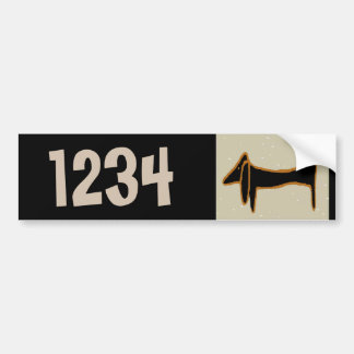Dachshund House Numbers Bumper Sticker