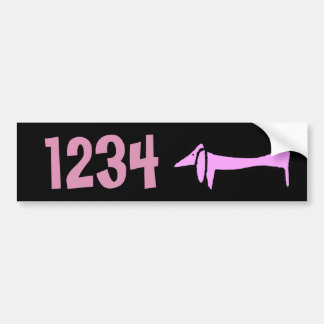 Dachshund House Numbers Bumper Sticker