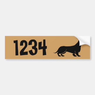 Dachshund House Numbers Bumper Sticker