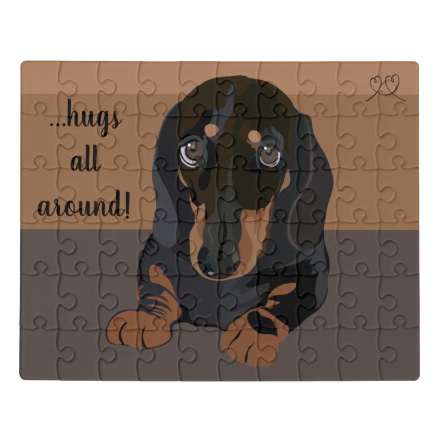 Dachshund Hugs Jigsaw Puzzle (Puzzle Horizontal)
