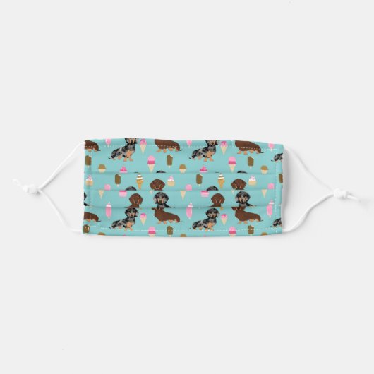 Dachshund ice cream dog adult cloth face mask (Front, Folded)