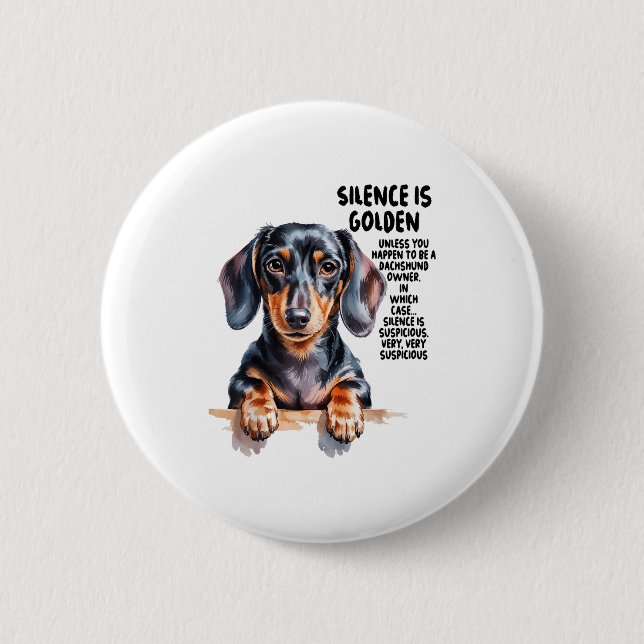 Dachshund Ideas For Women &amp; Novelty Miniature  Button (Front)