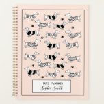 Dachshund illustrated Dog lovers 2025 Planner<br><div class="desc">Cute Dachshund illustrated Dog lovers 2025 spiral (undated) planner black and while drawing on blush pink background. Personalize it with your name. Customize with your name by clicking on the "Edit this design template" boxes on the right hand side of the item, or click the blue "Customize it" button to...</div>