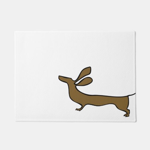 Dachshund illustration flying ears doormat