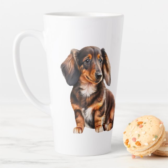 Dachshund Illustration  Latte Mug (In Situ)