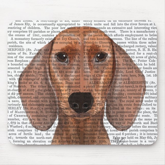 Dachshund Illustration Plain Mouse Pad (Front)