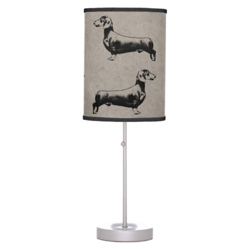 Dachshund Illustration Table Lamp