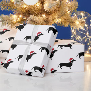 Dachshund in a Santa Hat Christmas Wrapping Paper