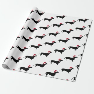 Dachshund in a Santa Hat Christmas Wrapping Paper