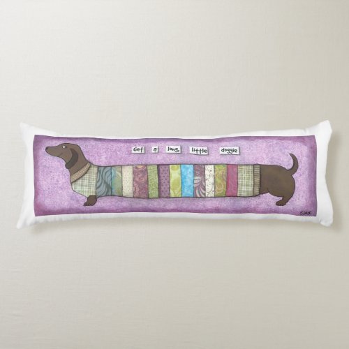 Dachshund in a Sweater _ Funny Doxie Pillow