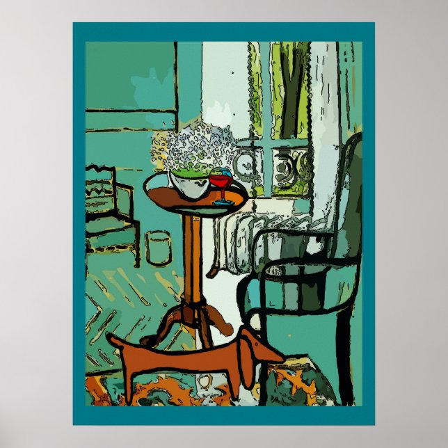 Dachshund In Bed Room Poster (Front)