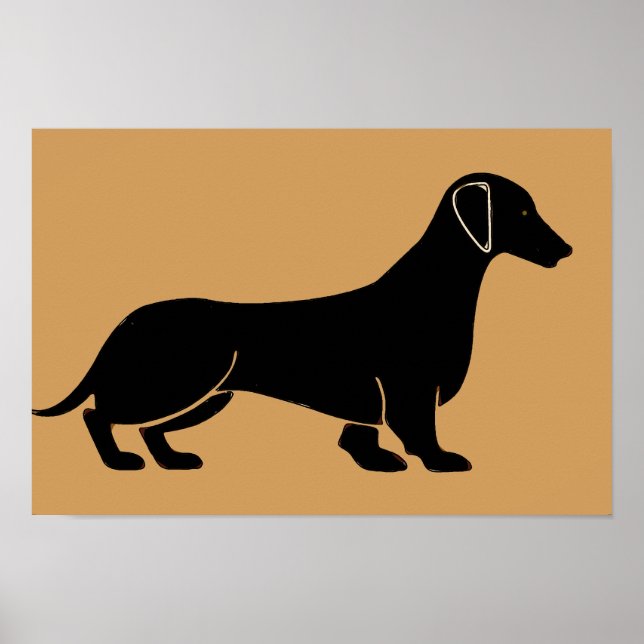Dachshund In Black Poster (Front)
