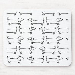 Dachshund in black-white mouse pad