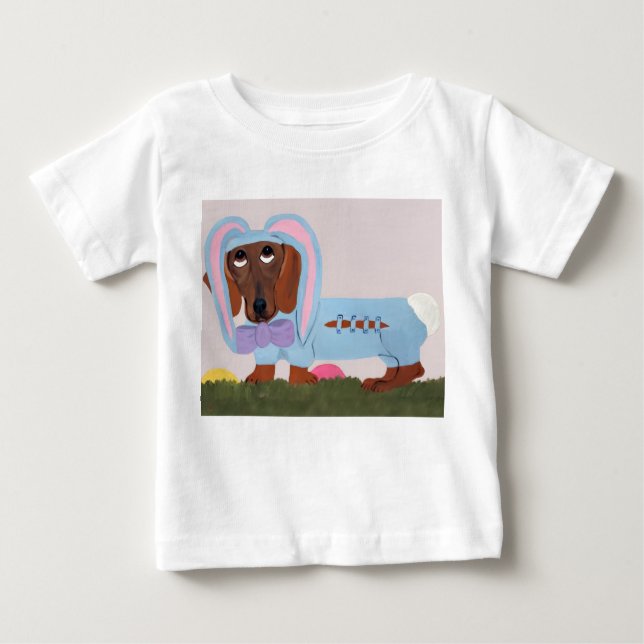 Dachshund in bunny costume baby T-Shirt (Front)
