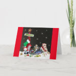 Dachshund In Her Christmas Sleigh Holiday Card at Zazzle