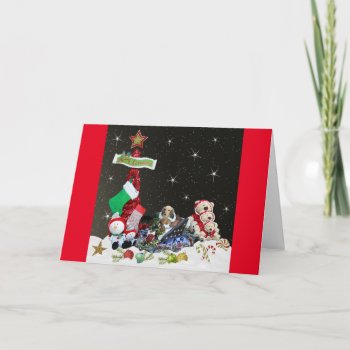 Dachshund In Her Christmas Sleigh Holiday Card by CullyBearDesigns at Zazzle