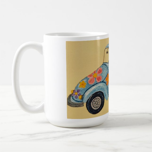 Dachshund in Hippie car  Coffee Mug (Left)