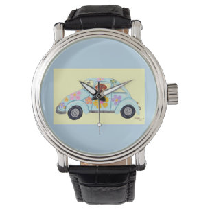 Dachshund in Hippie car Watch