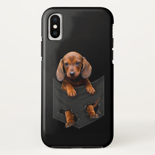 Dachshund In My Pocket Dachshund Weiner Dog Gift iPhone X Case