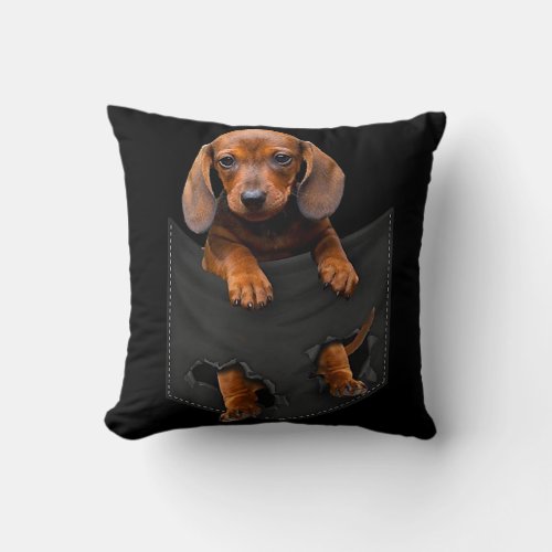 Dachshund In My Pocket Dachshund Weiner Dog Gift Throw Pillow