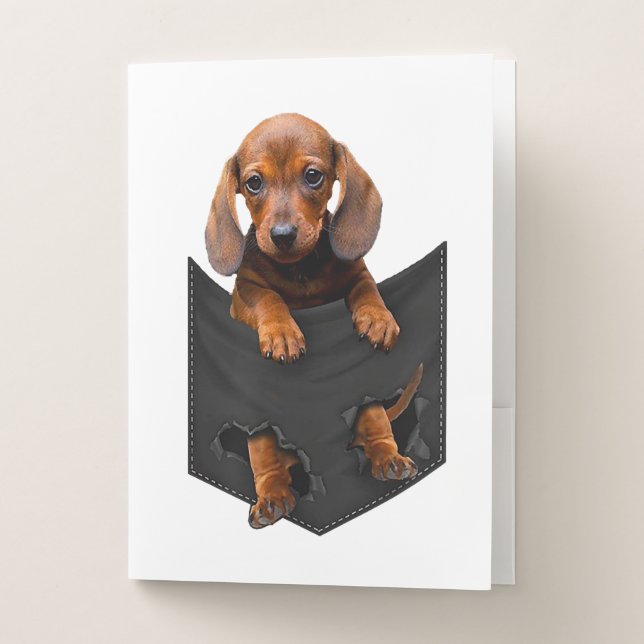 Dachshund In My Pocket Weiner Dog Folder (Front)