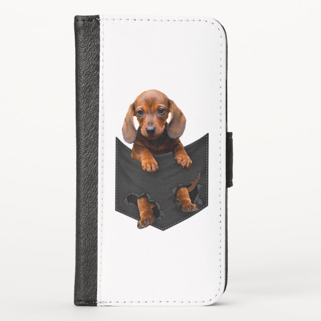 Dachshund In My Pocket Weiner Dog iPhone Wallet Case (Front)