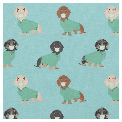 Dachshund in Scrubs Fabric