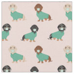 Dachshund in scrubs light pink fabric